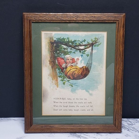 𝗛𝗼𝗺𝗲𝘁𝗶𝗺𝗲𝗠𝗮𝗿𝗸𝗲𝘁𝗽𝗹𝗮𝗰𝗲.𝗰𝗼𝗺™ | Accents | Framed Rock A Bye Baby Nursery ...